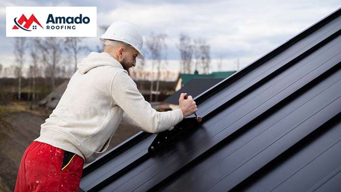 Applying Waterproof Sealant on a Roof